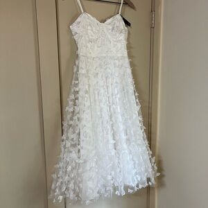 Lulu's White butterfly Midi Dress